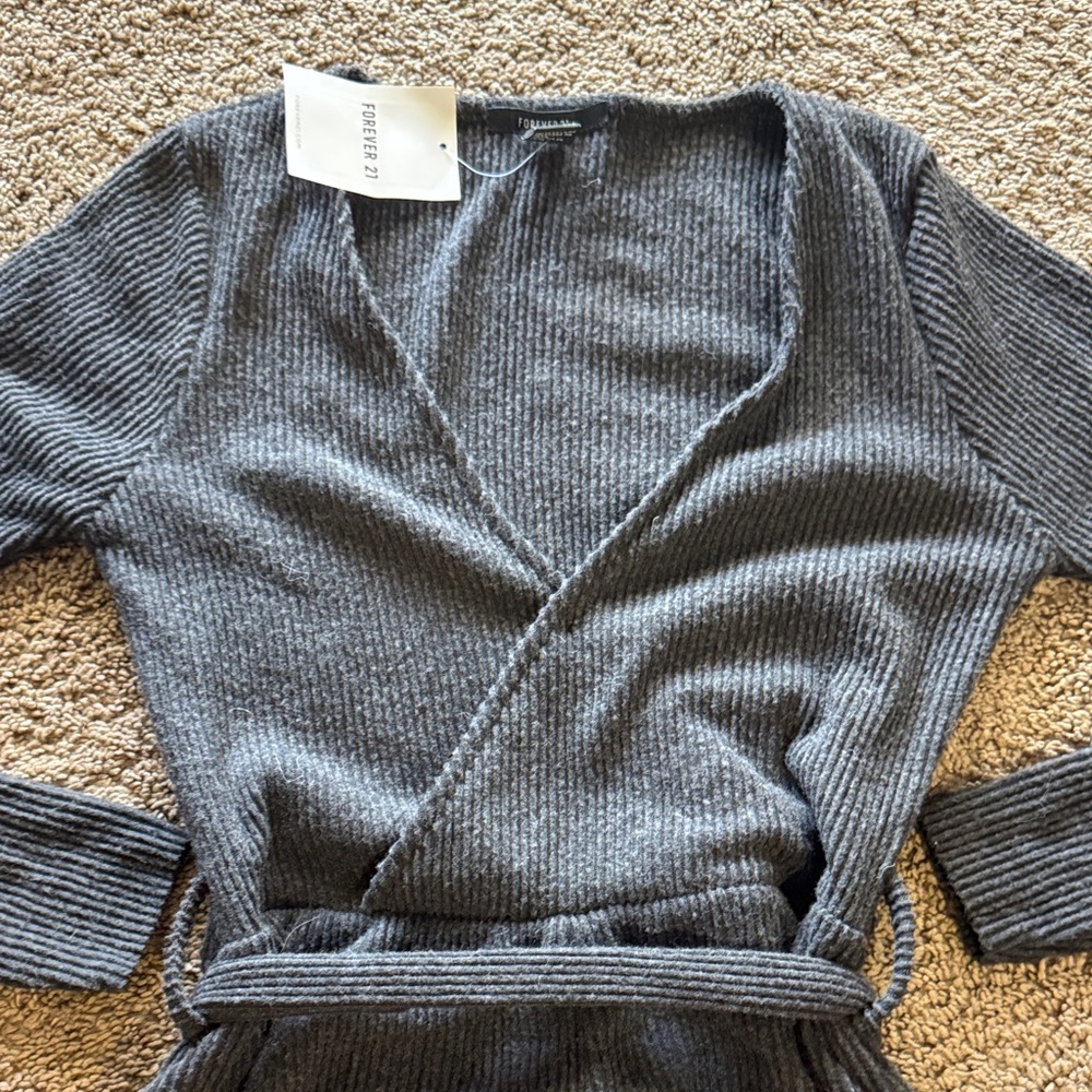 Dark grey Wrap Knit Romper - Picture 2 of 5